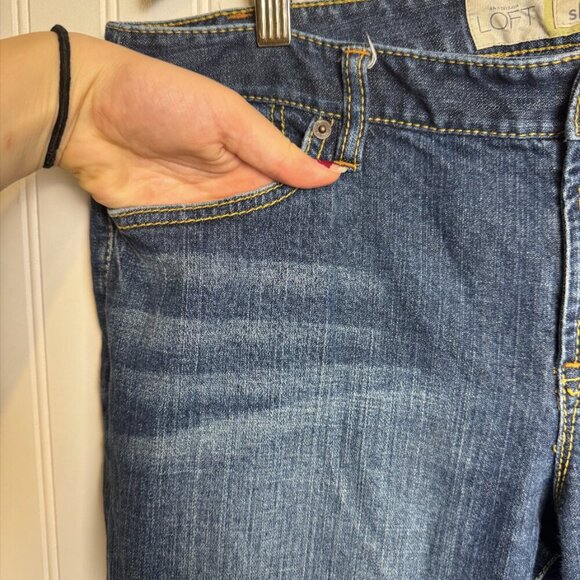 Anne Taylor Loft slim boot dark wash jeans size 14 D25 - Picture 3 of 5